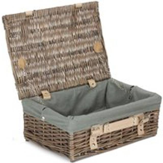 35cm Antique Wash Split Willow Wicker Basket - Grey