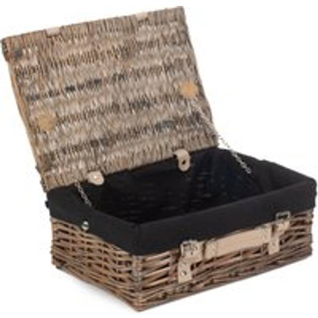 35cm Antique Wash Split Willow Wicker Basket - Black