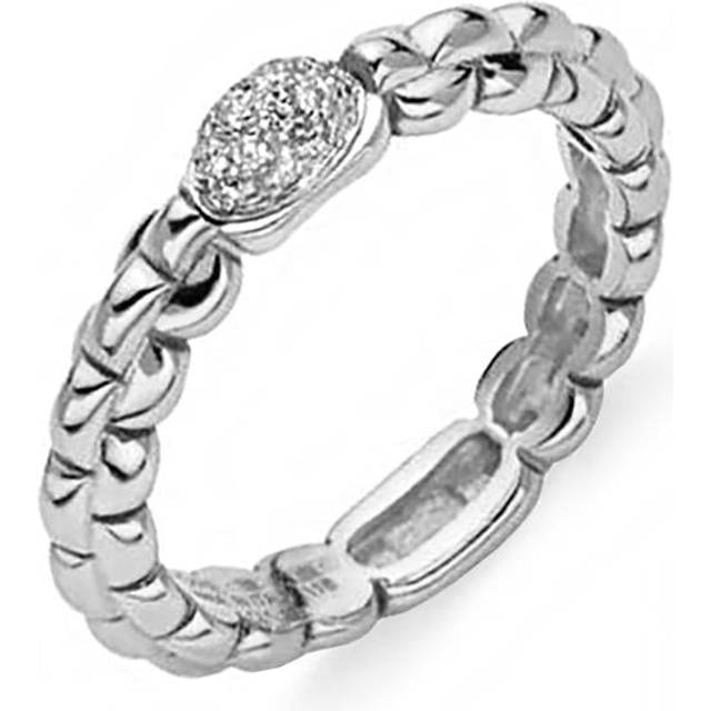 Fope Eka 18ct White Gold 0.10ct Diamond Ring - Q