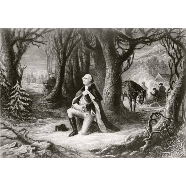 George Washington Prays At the American Revolutionary War Encampment of Valley Forge During the Winter of 17771778 Aft 3 Poster Print, 34 x 24