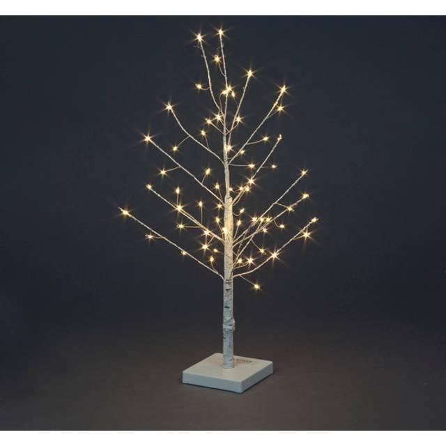 60cm Mini Birch Tree with 64 Warm White LEDs - White