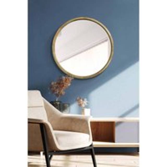Mirroroutlet Naturalis - Solid Oak Round Deep Dish Framed Mirror 31" X 31" (80Cm X 80Cm), Brown