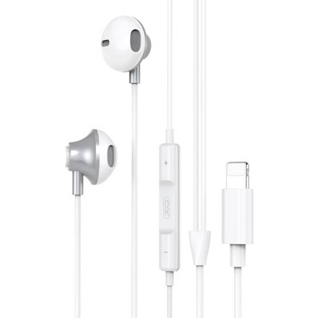 XO Hörlurar in-ear Lightning Silver / Vita