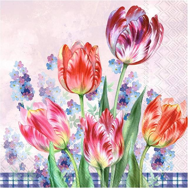 IHR Flower Bouquet Pink Print Cocktail Paper Napkins 20 Disposable 3-Ply