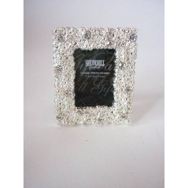 Stunning/Elegant/Decorative Polished Silver Coral Diamante Mini Photo Frame