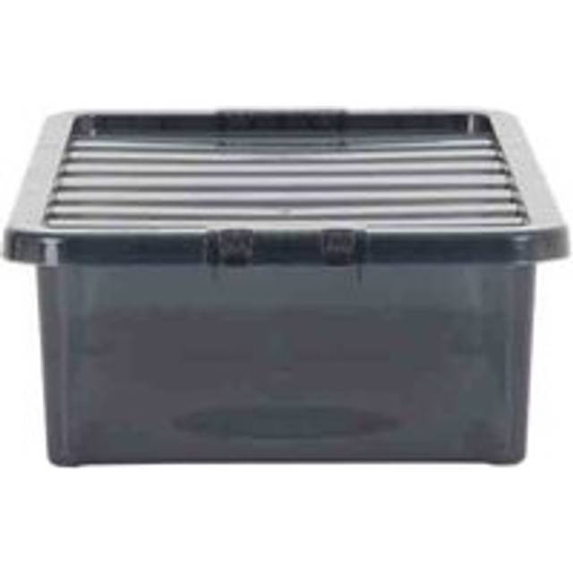 Wham Crystal Tint Smoke 45L Storage Box & Lid 5 pack, Black