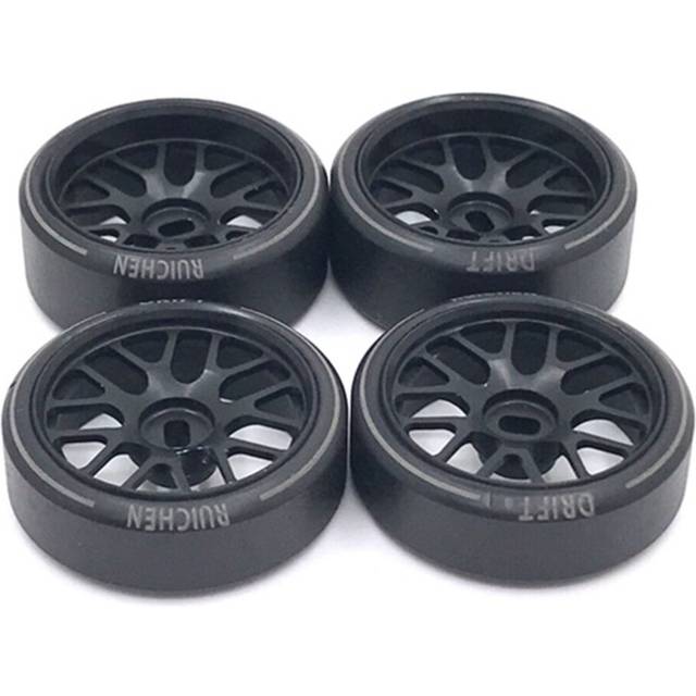 4Pcs Metal Wheel Rim Hard Plastic Drift Tire Tyres for 284131 K969 K989 P929 Mini-Z 1/28 RC Car Upgrades Parts,2
