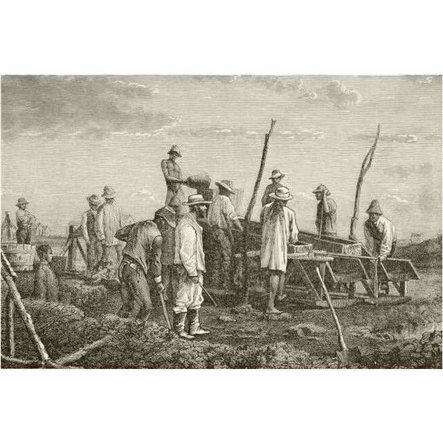 Digging For Diamonds In South Africa From The Book Chips From The Earths Crust Published 1894 Poster Print, 34 x 22 - Large