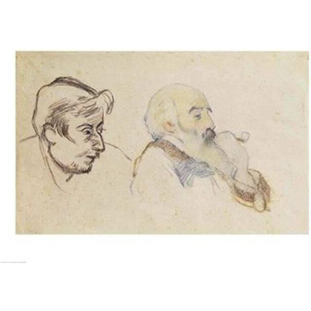 Portrait of Pissarro by Gauguin & Portrait of Gauguin by Pissarro Poster Print by Paul Gauguin - 36 x 24 in. - Large