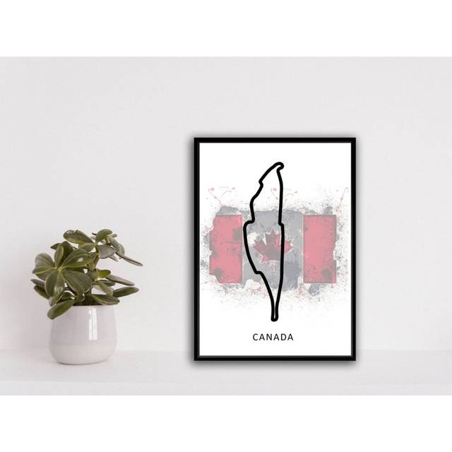 "Poster F1 Grand Prix Track Print - Canada Wall Art, Racing, Picture, 16x20"" or 20x20 inch"
