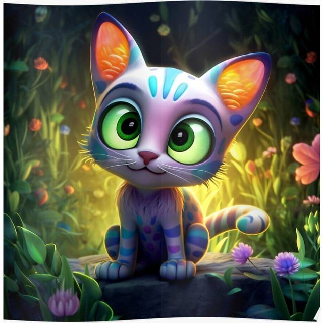 Posters Cute cat in the nature 16x20 inch or 20x20 inch Wall Art Soccer Print