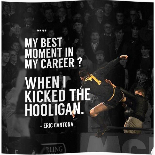 Posters Cantona Kick Quotes 16x20 inch or 20x20 inch Wall Art Soccer Print