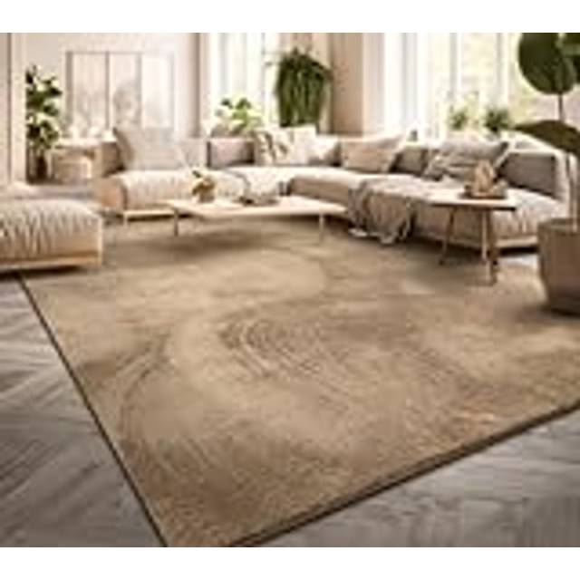 Matta Vardagsrum Stor Matta Enfärgad Modern Design Tvättbar Gul Guld, Färg: Mörkbeige, Storlek:300x400 cm