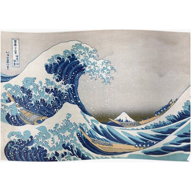 Posters Under the Wave off Kanagawa - The Great Wave - Katsushika Hokusai 16x20 inch or 20x20 inch Wall Art Soccer Print