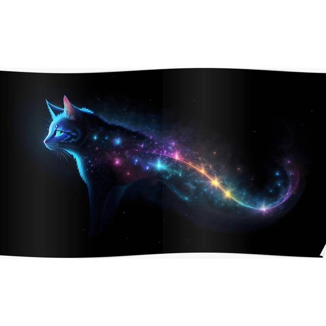 Posters GALAXY CAT SPIRIT 16x20 inch or 20x20 inch Wall Art Soccer Print