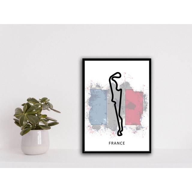 "Poster F1 Grand Prix Track Print - France Wall Art, Racing, Picture, 16x20"" or 20x20 inch"