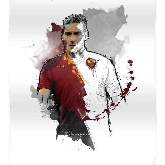 Posters Francesco Totti Painting 16x20 inch or 20x20 inch Wall Art Soccer Print