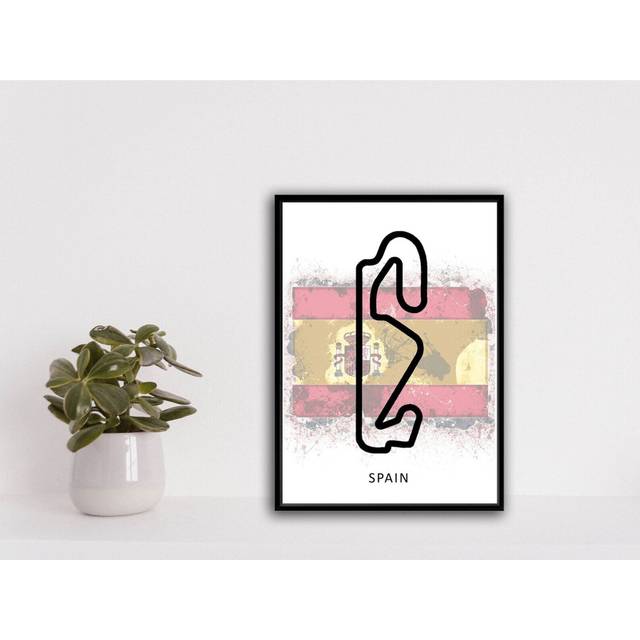 "Poster F1 Grand Prix Track Print - Spain, Barcelona, Wall Art, Racing, Picture, 16x20"" or 20x20 inch"