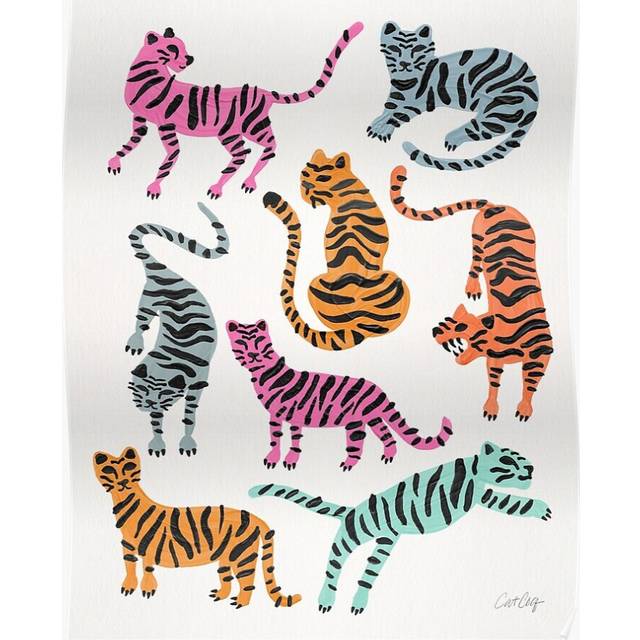 Posters Tiger Collection k Blue Palette 16x20 inch or 20x20 inch Wall Art Soccer Print
