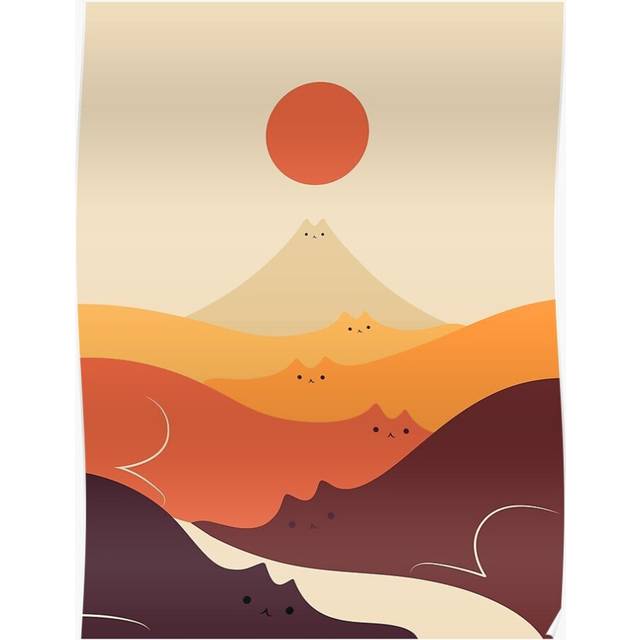 Posters Cat Landscape 87 16x20 inch or 20x20 inch Wall Art Soccer Print