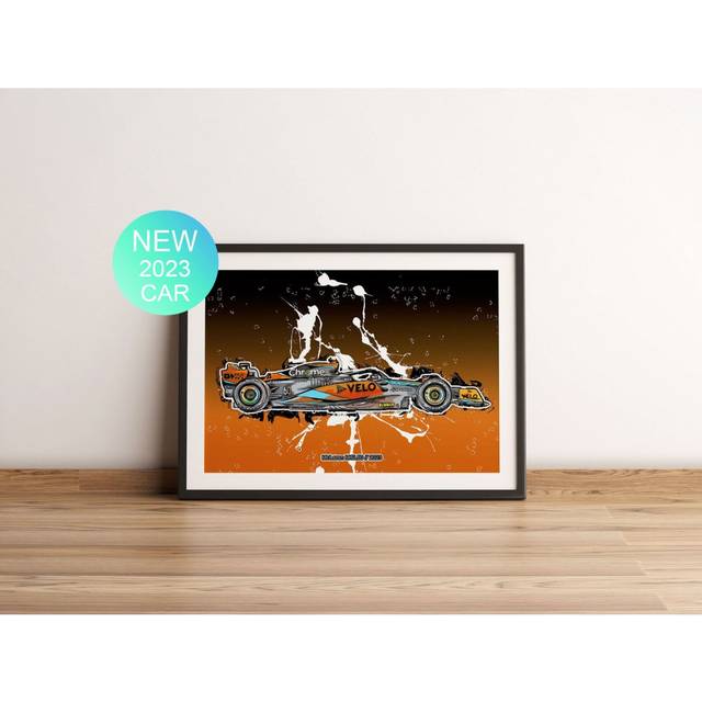 "Poster McLaren F1 Car Print 2023 MCL60 F1 Grand Prix Wall Art F1 Picture 16x20"" or 20x20 inch"