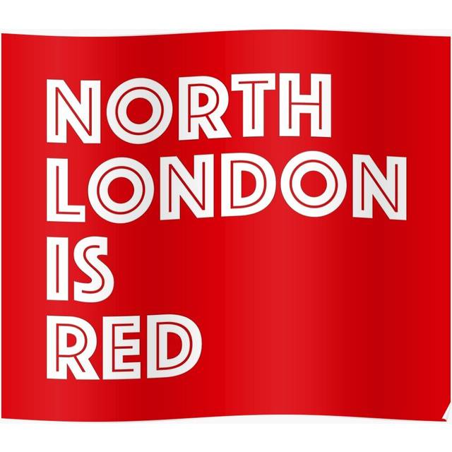 Posters North London Is Red 16x20 inch or 20x20 inch Wall Art Soccer Print