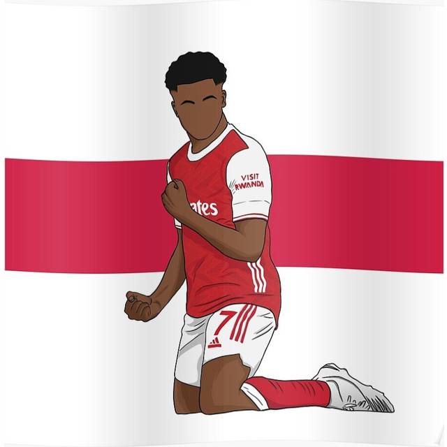 Posters Bukayo Saka Artwork 16x20 inch or 20x20 inch Wall Art Soccer Print