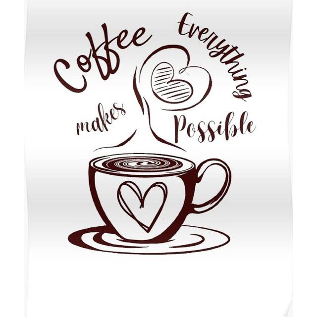 Posters Coffee makes everything possible 16x20 inch or 20x20 inch Wall Art Soccer Print