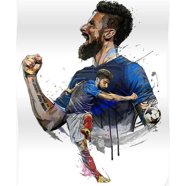 Posters Watercolor Giroud Art 16x20 inch or 20x20 inch Wall Art Soccer Print