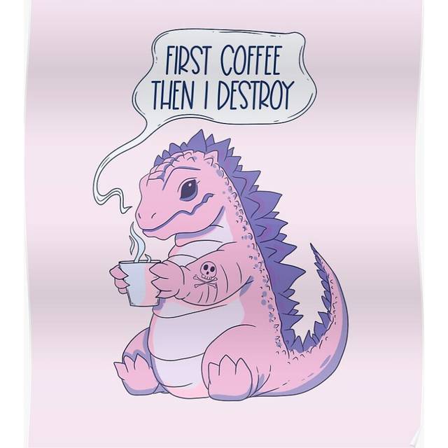 Posters First coffee then I destroy 16x20 inch or 20x20 inch Wall Art Soccer Print