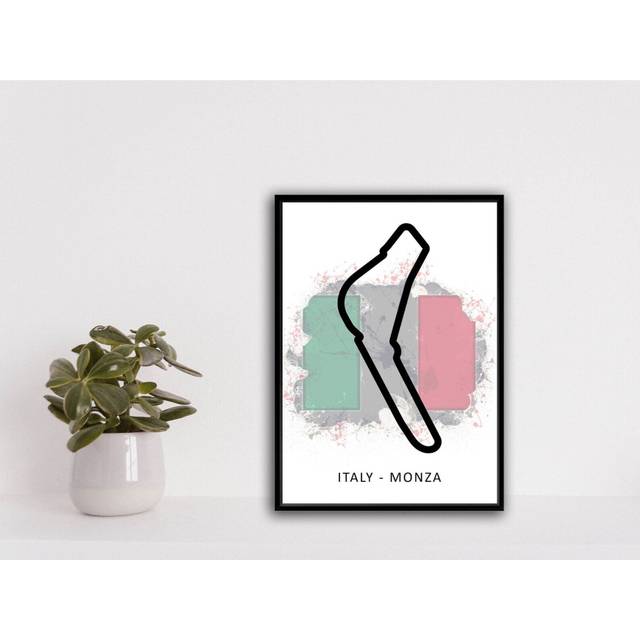 "Poster F1 Grand Prix Track Print - Italy, Monza Wall Art, Racing, Picture, 16x20"" or 20x20 inch"