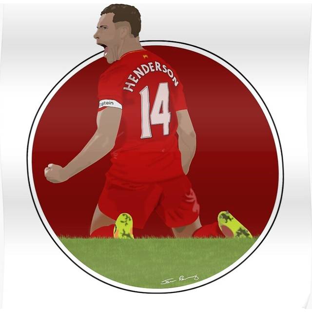 Posters Jordan Henderson Celebrates 16x20 inch or 20x20 inch Wall Art Soccer Print