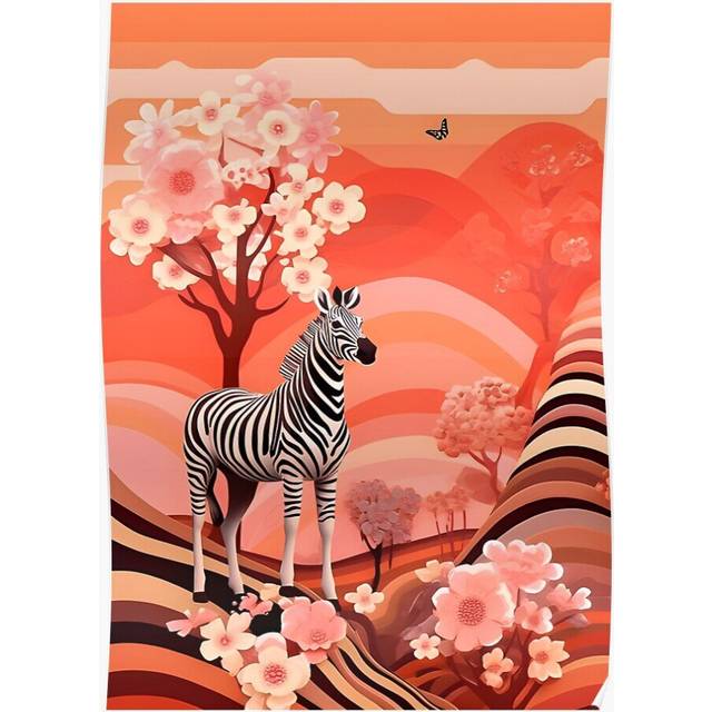 Posters Zebra Blooms: A Playful Fusion of Floral and Wild 16x20 inch or 20x20 inch Wall Art Soccer Print