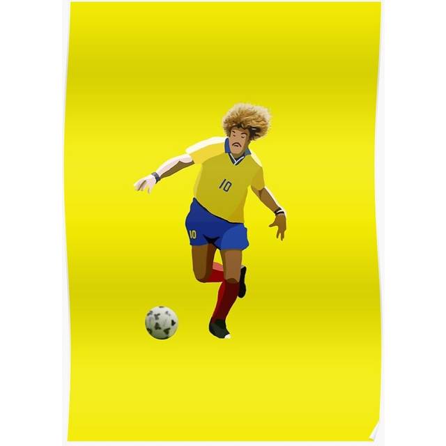 Posters Colombian legend Carlos Valderrama 16x20 inch or 20x20 inch Wall Art Soccer Print