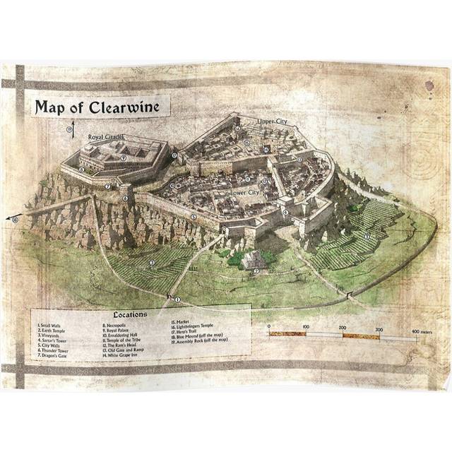 Posters Map of Clearwine by Olivier Sanfilippo 16x20 inch or 20x20 inch Wall Art Soccer Print