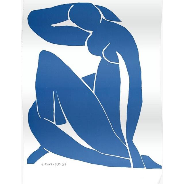 Posters Henri Matisse - Blue Nude XII 16x20 inch or 20x20 inch Wall Art Soccer Print