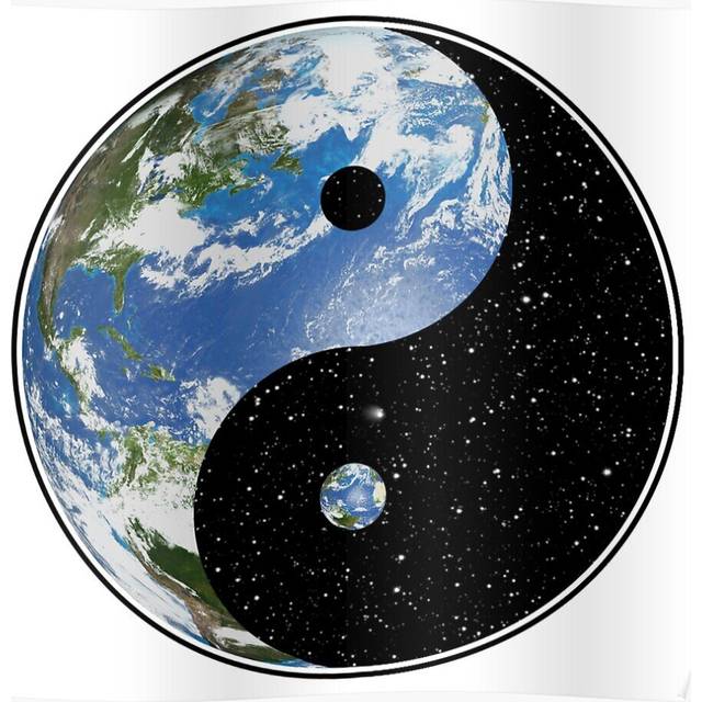 Posters Earth and Space Yin Yang Symbol 16x20 inch or 20x20 inch Wall Art Soccer Print