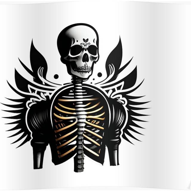 Posters Skull with a tattoo on his body and wings 16x20 inch or 20x20 inch Wall Art Soccer Print