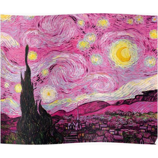 Posters Van Gogh -k Starry Night 16x20 inch or 20x20 inch Wall Art Soccer Print