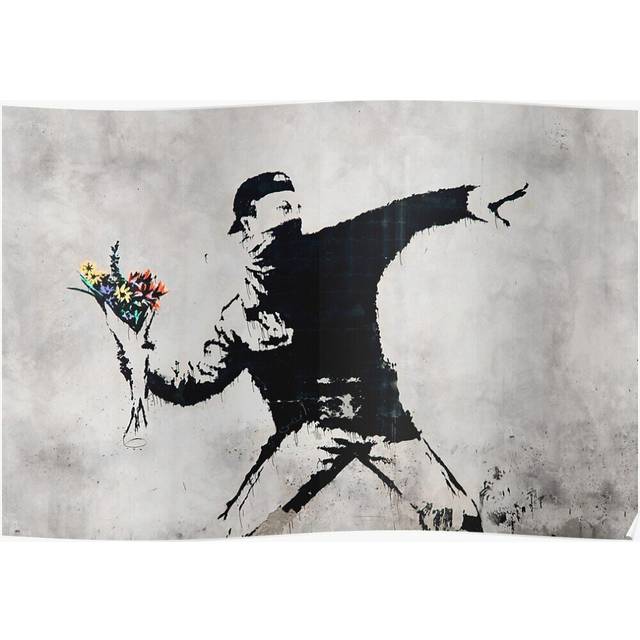 Posters Flower Thrower - Original Mural 16x20 inch or 20x20 inch Wall Art Soccer Print