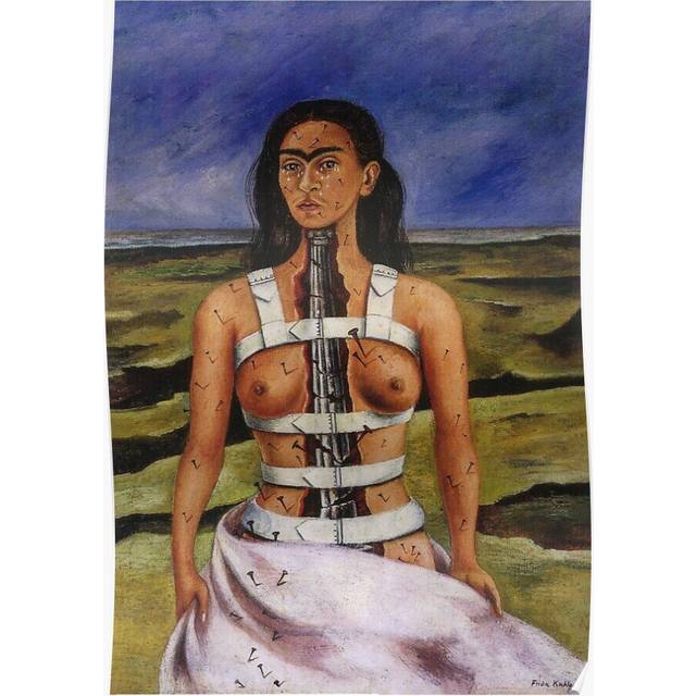 Posters The Broken Column by Frida Kahlo 16x20 inch or 20x20 inch Wall Art Soccer Print