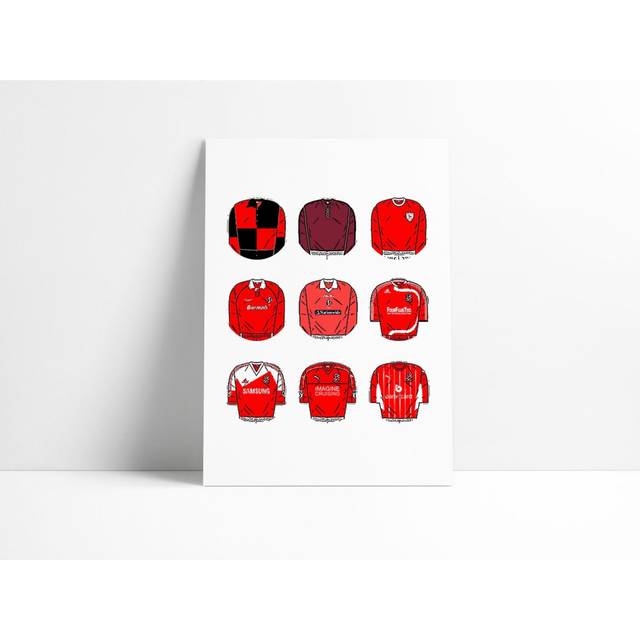 "Poster Swindon Town Classic Football Kits Print Wall Art Picture 16x20"" or 20x20 inch"