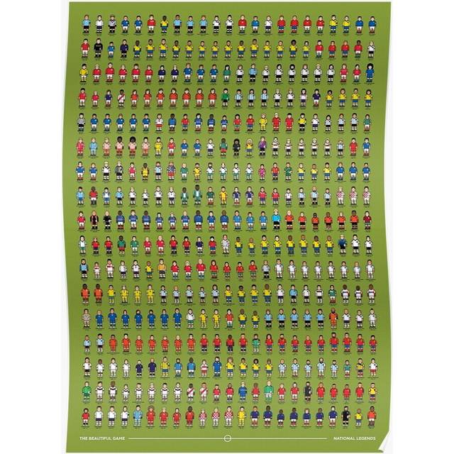 Posters National Football Legends 16x20 inch or 20x20 inch Wall Art Soccer Print