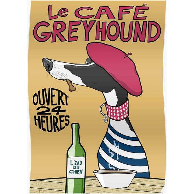 Posters Le CafÃ© Greyhound 16x20 inch or 20x20 inch Wall Art Soccer Print