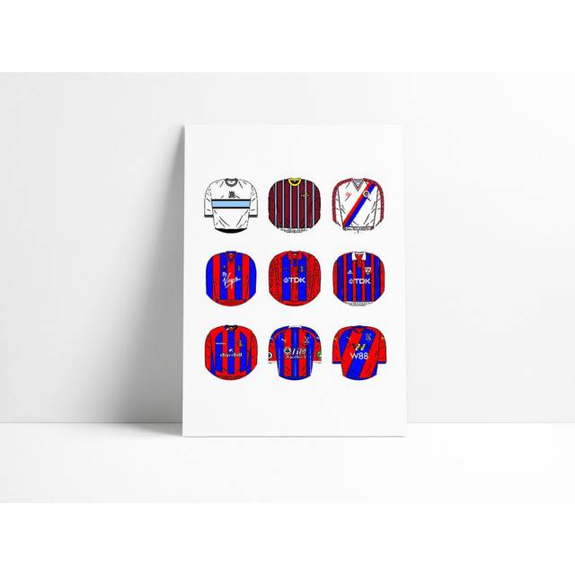 "Poster Crystal Palace Classic Football Kits Print Wall Art Picture 16x20"" or 20x20 inch"