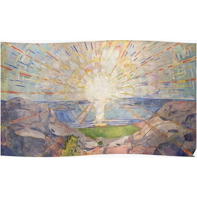 Posters Edvard Munch - The Sun (Solen) (1911) 16x20 inch or 20x20 inch Wall Art Soccer Print