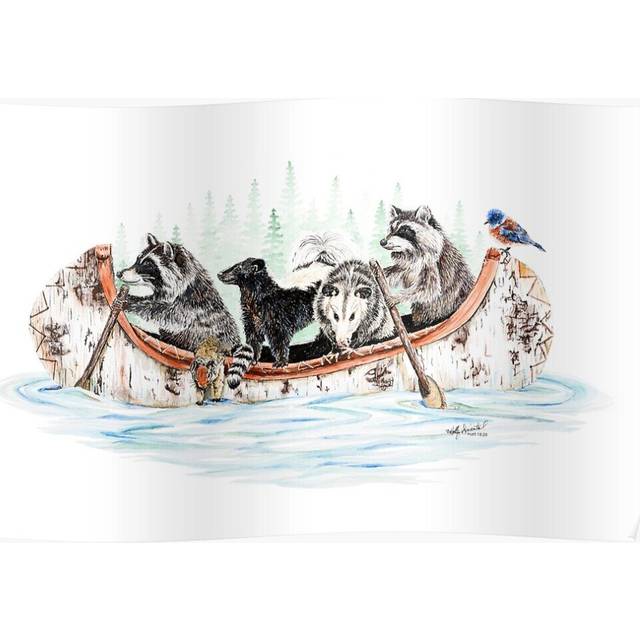 Posters Critter Canoe - forest animals 16x20 inch or 20x20 inch Wall Art Soccer Print