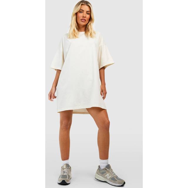 Womens Super Oversized T-Shirt Dress - Beige - 12, Beige
