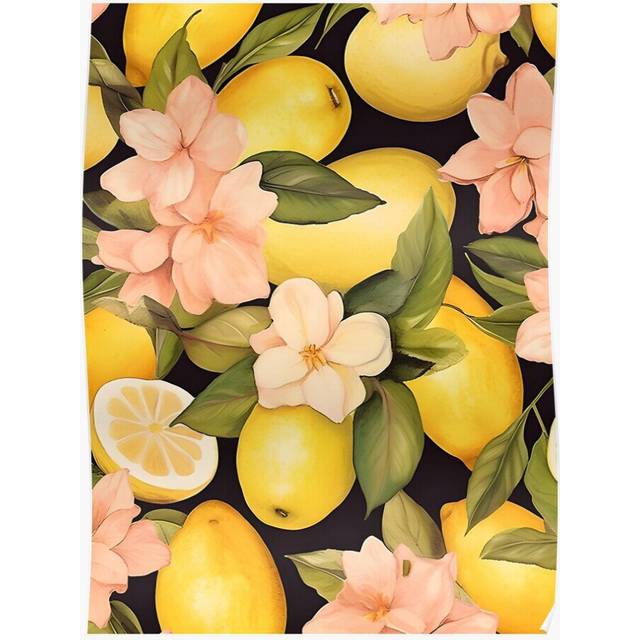 Posters Lemon Harmony: A Vibrant Lemon Pattern 16x20 inch or 20x20 inch Wall Art Soccer Print