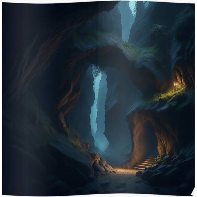 Posters Mystical Forest Cave 16x20 inch or 20x20 inch Wall Art Soccer Print